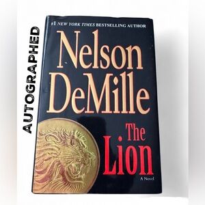 Nelson DeMille "The Lion" Hardcover Book - Black & Red AUTOGRAPED